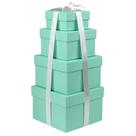 Caixas de presente Briful Teal Green, conjunto de 4 tamanhos variados com tampas