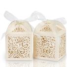 Caixas de presente COTOPHER 60 unidades bege 5x5x7cm com fita
