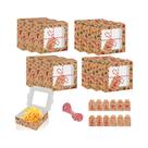 Caixas De Presente De Natal 12pcs Em Papel Kraft Com Janela Transparente, Designs De Boneco De Neve Caixas De Presente De Natal 12pcs Em Papel Kraft Com Janela Transparente, Designs De Boneco De Neve