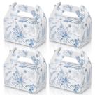 Caixas de presente Dunzoom Blue Floral Paper, pacote com 24 para lembrancinhas