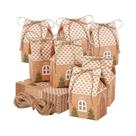 Caixas De Presente Em Forma De Casa De Natal Em Papel Kraft Para Embalagem De Doces E Biscoitos Para