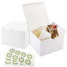 Caixas de presente Frantis White, pacote com 20, 13x13x8cm com tampas com adesivos