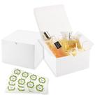 Caixas de presente Frantis White, pacote com 20, 15x15x10cm com tampas com adesivos