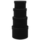Caixas de presente GNFlus Black Velvet Round Nesting, conjunto de 4
