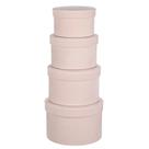 Caixas de presente GNFlus, conjunto de 4 caixas redondas de veludo rosa claro Caixas de presente GNFlus, conjunto de 4 caixas redondas de veludo rosa claro