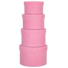 Caixas de presente GNFlus, conjunto de 4 peças, veludo rosa, redondas, 20x20x13 cm