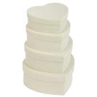 Caixas de presente GNFlus Heart Shape Velvet Nesting, pacote com 4