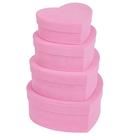 Caixas de presente GNFlus, pacote com 4 unidades, Pink Heart Velvet Nesting