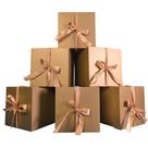 Caixas de presente GP SUP 15x15x15 cm, douradas com fita, 6 peças