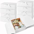 Caixas de presente Kucoele 15 unidades com tampas 27 x 20 x 8 cm brancas