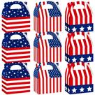 Caixas de presente Patriotic Theme 9 peças 15x9x8cm com alça vermelha branca B