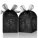 Caixas de presente pretas cortadas a laser COTOPHER, 100 peças, 5x5x7 cm
