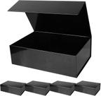 Caixas de presente RayofSun Black com tampas magnéticas, 5 unidades