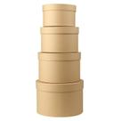 Caixas de presente redondas Briful, conjunto de 4 papéis kraft marrons