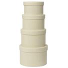 Caixas de presente redondas de veludo branco GNFlus de 4 peças com tampas Caixas de presente redondas de veludo branco GNFlus de 4 peças com tampas