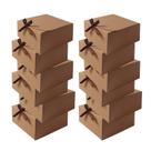 Caixas de presente WLUSEAXI, pacote com 12 tampas, papel kraft marrom