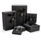 Caixas de presente ZENFUN Black Nested, pacote com 5, laços de fita e etiqueta