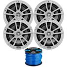 Caixas de Som Marinhas Enrock Infinity 6,5" Kit com 4 Unidades e Cabo de 15m