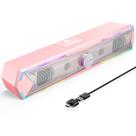 Caixas de som para computador Tylubio Bluetooth USB rosa com LED 40 x 7 x 6 cm Caixas de som para computador Tylubio Bluetooth USB rosa com LED 40 x 7 x 6 cm