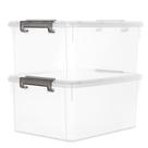 Caixas Organizadoras Citylife 16 L Empilháveis Transparentes, Kit com 2