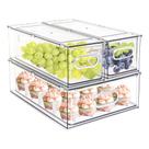 Caixas organizadoras de geladeira MineSign, conjunto de 3 empilháveis transparentes