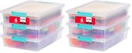 Caixas Organizadoras IRIS USA 6 Qt, 6 Unidades, Transparentes e Empilháveis