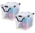 Caixas Organizadoras IRIS USA WeatherPro 103L com Tampa 2 Unidades Transparente/Preto Caixas Organizadoras IRIS USA WeatherPro 103L com Tampa 2 Unidades Transparente/Preto