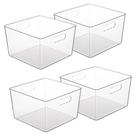 Caixas Organizadoras Vtopmart 11x11x18 cm Plástico Transparente Kit com 4 Unidades