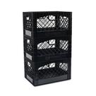 Caixas para leite HORSESHOE STORAGE, organizadoras empilháveis, 3 unidades, 61 x 33 x 28 cm, preta