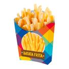 Caixinha Batata Frita Xadrez de Festa Junina Embalagem Grande Barraca Quermesse Food Truck
