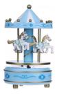 caixinha C/ cavalinhos decorativo azul melodia brinquedo