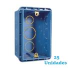 Caixinha de Luz Para Tomada Interruptor PVC 4x2 Azul Orelha de Metal Kit 25 Peças - Peesa 2572