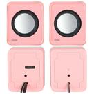Caixinha de Som Gamer Alto Falante Conexão USB P/ Computador Gamer Cor Rosa Compacto Com Controle Volume 2.0 5v 1w 2.0 Vinik