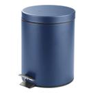 Caixote de lixo de metal mDesign 5L com tampa para banheiro azul