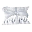 Caja de Regalo Aokbean Mini Almohada 9x7x2,5 cm Rayas Plateadas Paquete de 100
