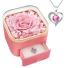 Caja de regalo con rosa preservada Beferr y collar de rosa eterna