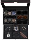 Caja para Relojes Jenseits con 6 Compartimentos para Relojes y 3 para Anteojos de Sol para Hombre
