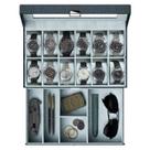 Caja para Relojes ProCase 12 Espacios para Hombre con Cajón Verde Medianoche