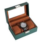 Caja para Relojes ProCase con 3 Compartimentos y Tapa de Cristal 17x11x8 cm Verde Medianoche
