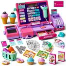 Caja registradora de juguete maysida para niños, calculadora, escáner, rosa