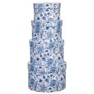 Cajas de Regalo Briful Redondas con Estampado de Flores Azules y Tapas 4PCS