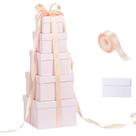 Cajas de Regalo CHARMGIFTBOX Juego de 5 Cajas Cuadradas Grandes Anidadas Rosa