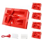 Cajas de Regalo PACKQUEEN Rojas con Ventana 24x17,5x10 cm (Paquete de 5)