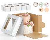 Cake Boxes Lvtrupc de papelão ondulado com adesivos para janela
