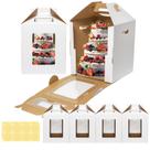 Cake Boxes Mcfleet Tall 30x30x35cm, pacote com 4 caixas com janela de 30cm