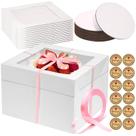 Cake Boxes Tetutor 24 peças de 30 cm com 30 x 30 x 20 cm de altura com janela