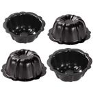 Cake Pan WeBake Mini Canelado em Aço Carbono de 4 polegadas, pacote com 4