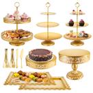 Cake Stand ELIMTEC Gold Metal, mesa de sobremesa, conjunto de 11 unidades