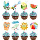 Cake Topper Axtxryx, 40 unidades, escolhas temáticas de praia de verão, 15 cm