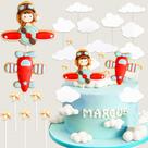 Cake Topper BACH E BOOZY Airplane Time Flies, 1º aniversário Cake Topper BACH E BOOZY Airplane Time Flies, 1º aniversário